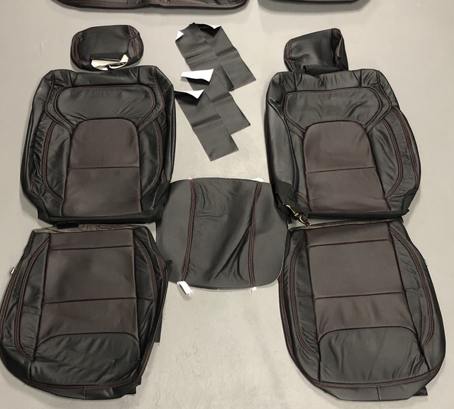 2019 2020 Ram 1500 Big Horn Crew Cab Black & Red Custom Leather Seat