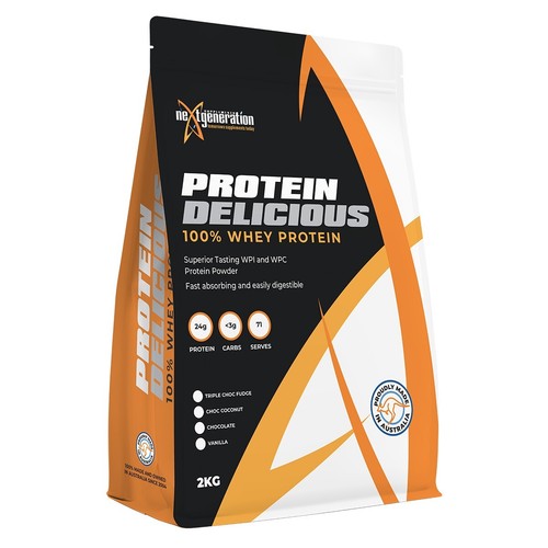 100% Whey Protein Delicious Protein Powder 2kg Chocolate Plus Free Shaker - Picture 3 of 7