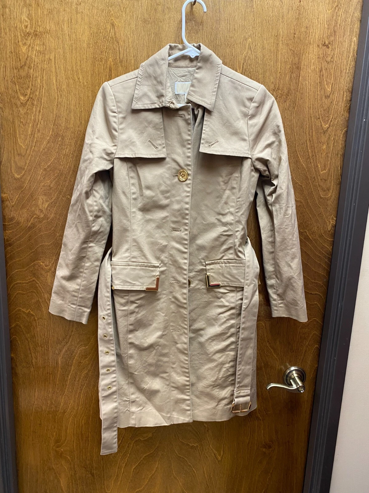 Trench donna "Michael Kors" marrone chiaro con cintura. Taglia S. Prev.. Di proprietà