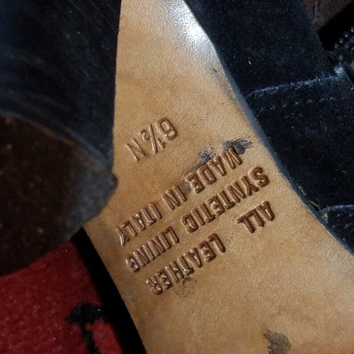 1970's Black Suede Boots, Vintage Ladies Knee High Tall Boot, Made in Italy, 6.5 - Picture 8 of 10
