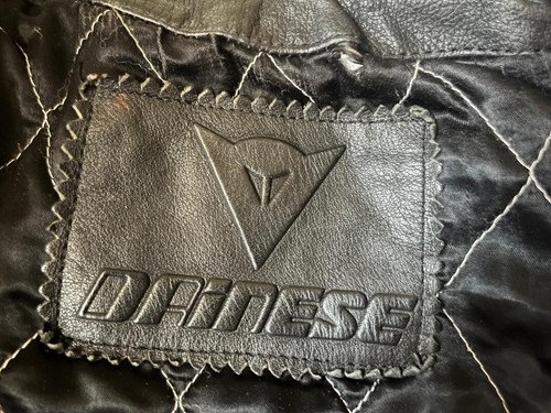 Rare Dainese lambskin motorcycle quilted padded leather jacket solid 56 - Picture 11 of 12