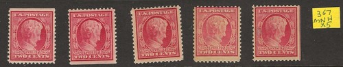 US Scott #367 MNH Fine MNH 2c Lincoln 1909 Commemorative, Lot of FIVE!