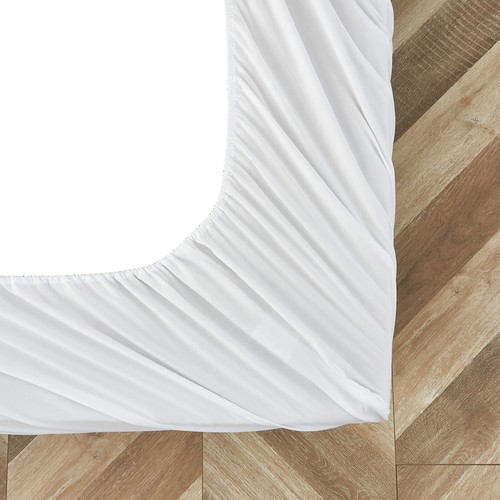 Sábana Ajustable 18" 46cm Extra Profunda Talla King Blanca 100% Algodón Cepillado Franela - Imagen 5 de 6