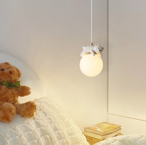 Lampada a Sospensione LED Luna con Orso Dimmerabile Creativa Per Cameretta IP20 - Foto 4 di 7