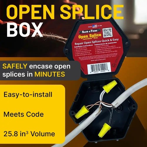 Rack-A-Tiers Open Splice Junction Box Single UL Listed, One-Piece Junction Box 5