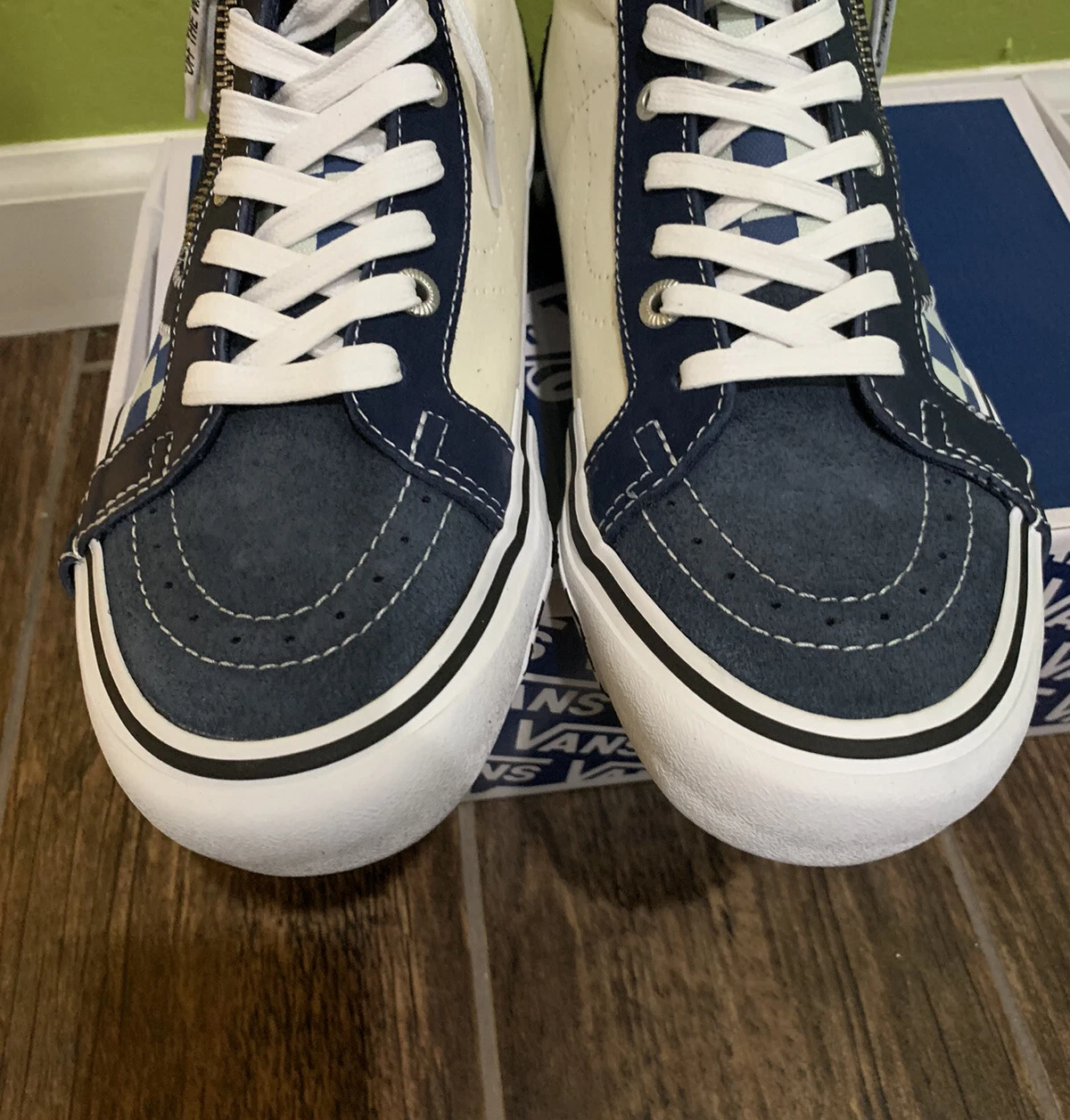 Abito Vans Vault Sk8 taglio e incolla alto blues bianco Supreme Bape uomo 9