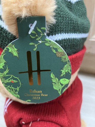Harrods 2023 Christmas Bear - Ethan Brand New with hat/jumper and tags - Picture 2 of 8