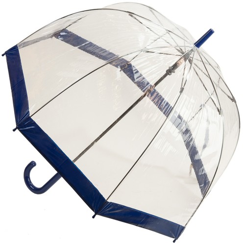 Ombrello a cupola profondo trasparente - finitura blu navy - Foto 4 di 8