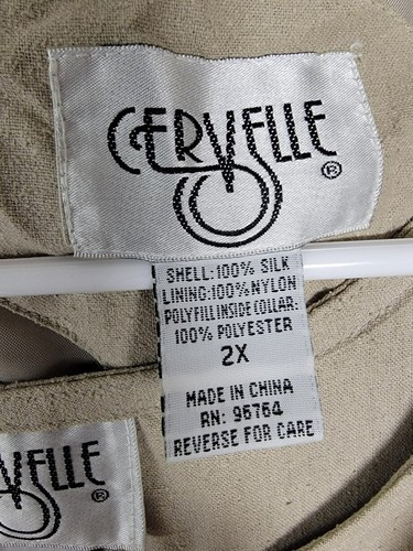 NWT~CERVELLE~2X Women's 3-PC Pant Suit Jacket-Tank-Pants BEIGE Embroidered Silk - Picture 3 of 17