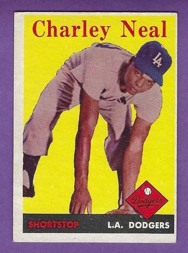 1958 Topps - #16 Charley Neal - Los Angeles Dodgers - Ex
