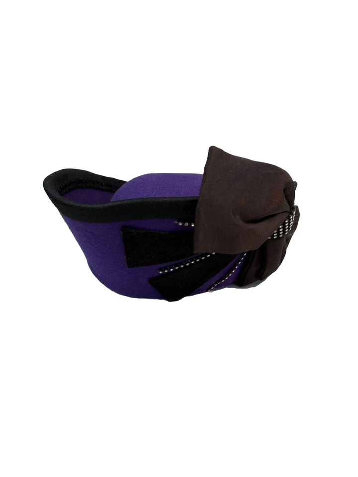 Chapéu Whittall and Shon roxo com Bling 100% lã feltro vintage - Imagem 2 de 4