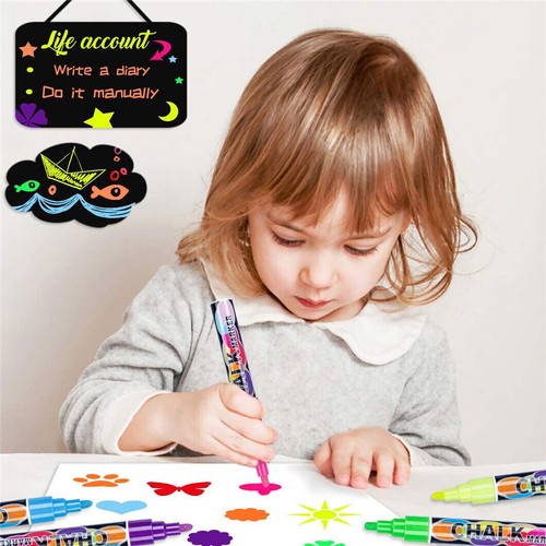 8pcs Colorful 6mm Liquid Chalk Marker Pens 2Tips LED Writing Board Glass Art Pen - Bild 11 von 12