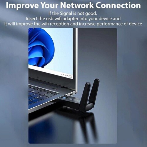 Adapter WiFi USB Dual Band 2,4G / 5Ghz Wi-Fi Dongle 600/1300 FX GX M J5N8 G8N W9R9 - Zdjęcie 11 z 21