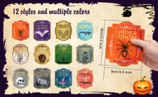  Halloween Wine Label Witch Bottle Stickers Apothecary Potion Decal - You Choose