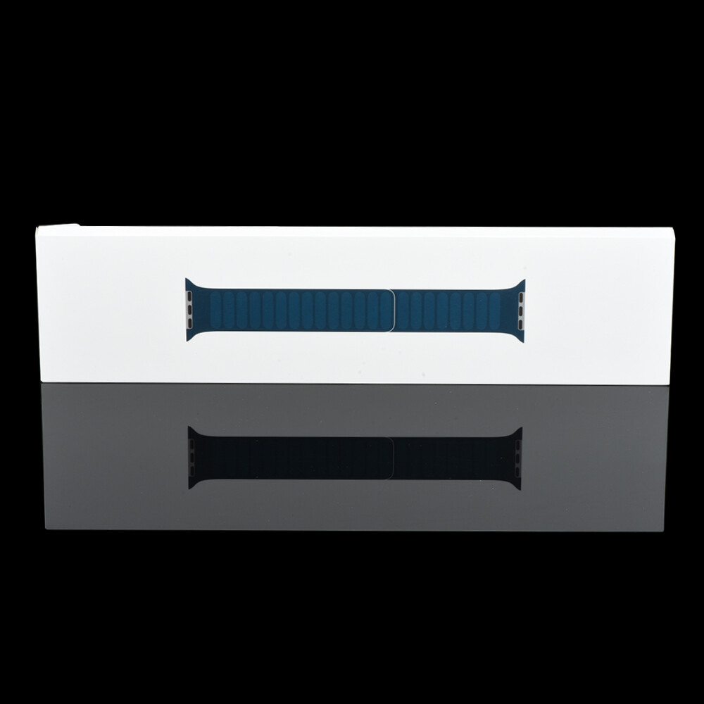 Apple Watch 38mm 40mm 41mm 2 3 4 5 6 7 8 9 SE Leather Link Band Baltic Blue -M/L