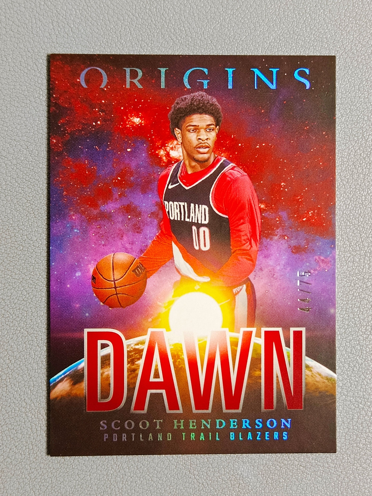 2023-24 Panini Origins Scoot Henderson 44/75 Dawn Red Rookie RC #13