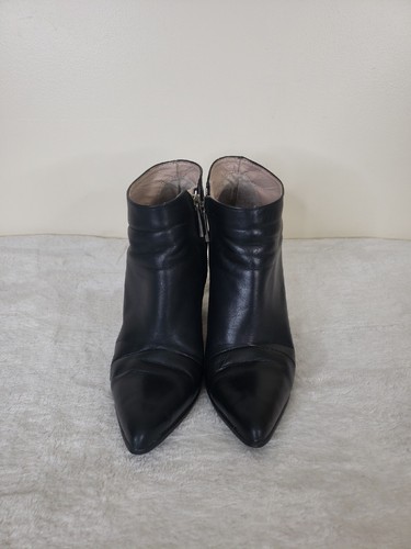 Zara Basic Leather Heeled Boot Women’s 37/7 - Picture 2 of 7