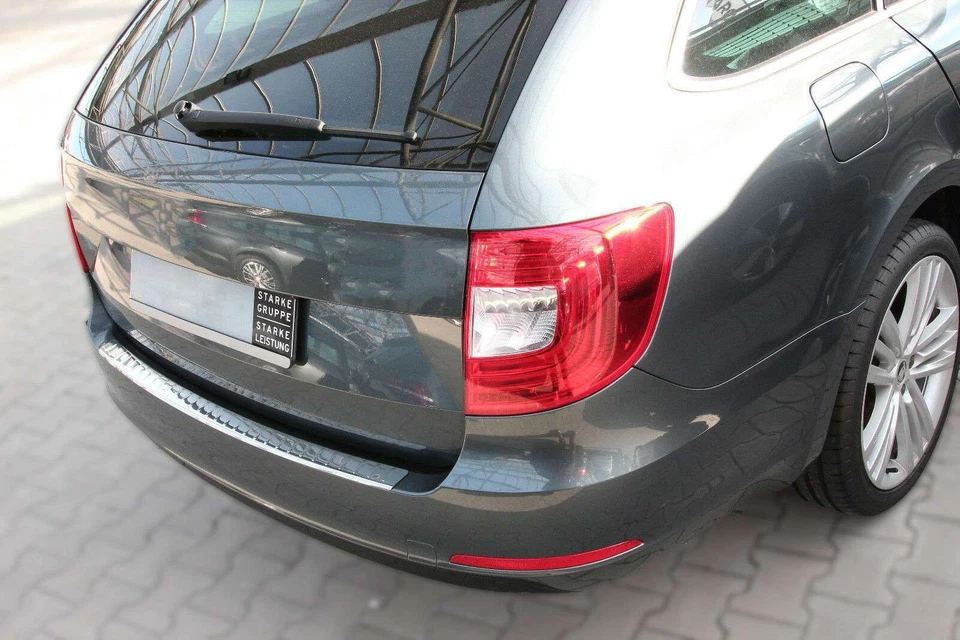 Protector de borde de carga acero inoxidable cromado adecuado para ŠKODA SUPERB II BERLINA, 2010-2015 - Imagen 2 de 4