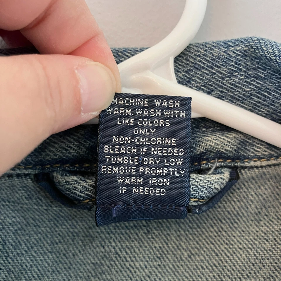 Chaqueta de mezclilla Polo by Ralph Lauren unisex niños talla M 12/14 botón de jean Foto 2 de 4