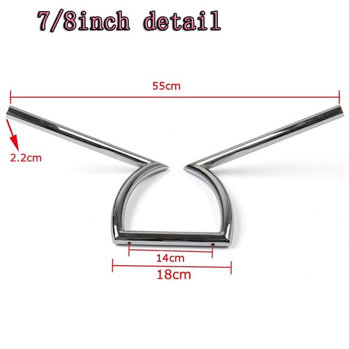 Barre Manubrio Moto 7/8" 22mm Drag Z Cromate Per Harley Suzuki Custom Honda - Foto 2 di 8