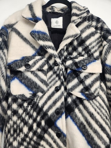 ANINE BING Oakley oversized checked brushed Shirt Jacket size S #2H421 - Picture 6 of 15