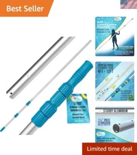 12-Foot Aluminum Telescoping Pool Cleaning Pole - Expandable & Versatile
