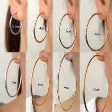 25mm100mm Women Hoop Style Clip-On Earrings Gold Silver Large Hooped Rings Gif 