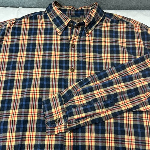 Abercrombie & Fitch Plaid Flannel Shirt Long Sleeve Button Down The Big Shirt XL