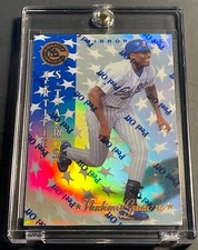 1997 VLADIMIR GUERRERO PINNACLE CERTIFIED MIRROR BLUE W/COATING #137 ROOKIE