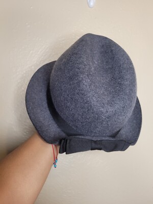 Kate Landry Womens Hat Wool Gray Bow Elegant Fall Winter  display picture 3