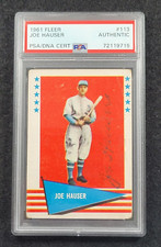 1961 JOE HAUSER Signed Fleer Baseball Card-PHILADELPHIA ATHLETICS-PSA