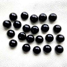  WHOLESALE NATURAL BLACK ONYX CABOCHON ROUND SHAPE LOOSE GEMSTONE