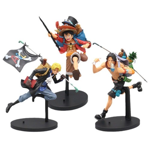 Anime One Piece Luffy Sabo Ace Running Brothers Figure Collection Model Toy Gift - Picture 1 of 12