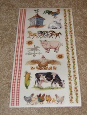 PSX Designs Sticker Sheet ~ Down on the Farm.....Farm Animals, Corn Cob Borders
