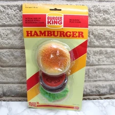 Burger King Realistic Play Food Hamburger Vintage 1987 HTF