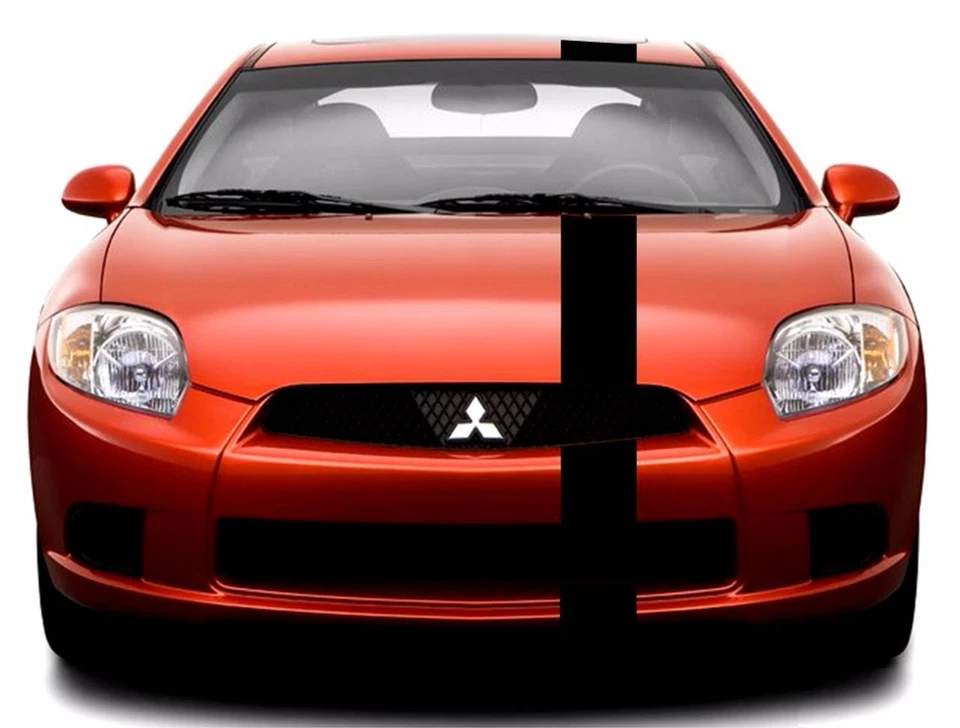 NUEVO Se adapta a Mitsubishi ECLIPSE 6" Single Offset RACING RAYAS Vinilo Calcomanía Gráfica Foto 2 de 4