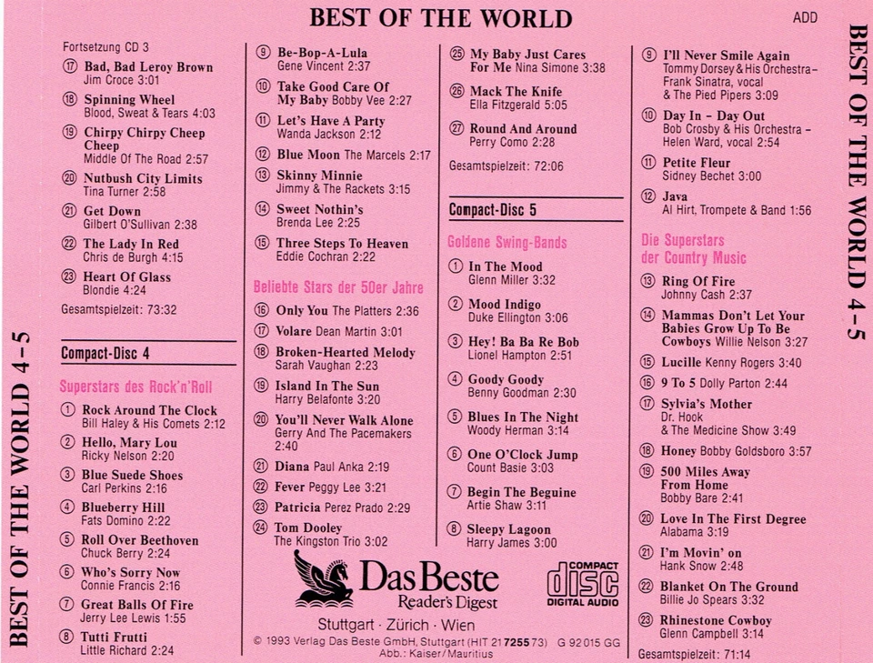 (5CDs) Best Of The World - Great Stars Great Hits - Scott McKenzie, Barry Ryan - Bild 3 von 3
