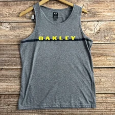 Oakley Tank Top Mens Small Gray Logo Sleeveless Shirt Tee