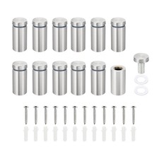 3/4 x 1.6 Inch Sign Standoff Screws, 12 Set Stainless Steel Wall Standoff,Silver