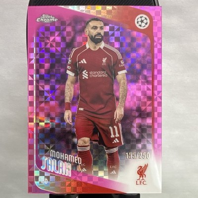 2025-26 Topps Chrome UEFA Mohamed Salah #136 Pink x-fractor  /250 Liverpool FC