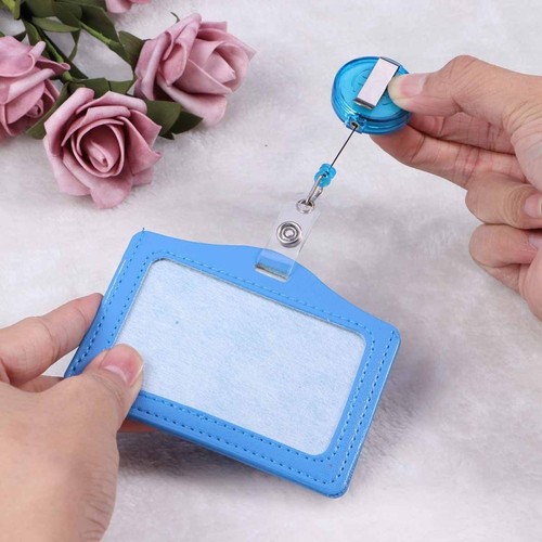 8pcs Transverse Style PU ID Badge Holder Pass Pouch Case with - 第 9/12 張圖片