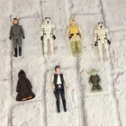 Vintage Star Wars Action Figures Lot of 7 Luke Stormtroopers Han Yoda Jawa Kenne