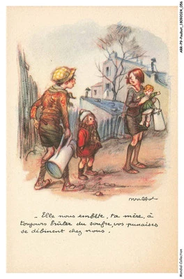 ARRP9-0595-ILLUSTRATEUR - POULBOT - Elle nous embete - ta mere - a toujours b - Photo 1/2
