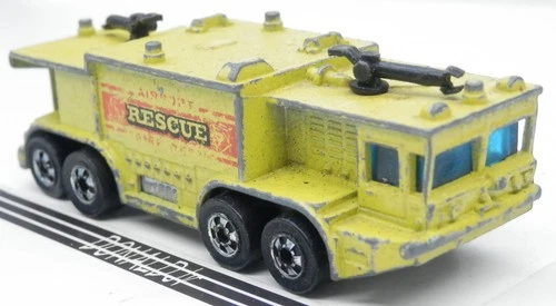 Hot Wheels Airport Rescue Yellow Airplane Crash Tender Vintage Blackwall