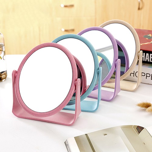 2 Pcs Vanity Mirror Stylish Purple Make up Cosmetic Double Sided - Picture 3 of 12