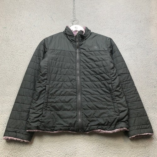 The North Face NF0A3Y7E Reversible Mossbud Swirl Jacket Girls XL Black Purple - Picture 1 of 16