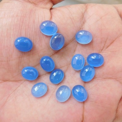 Blue Chalcedony Oval 3x5 mm to 15x20 mm Cabochon Loose Gemstone Lot