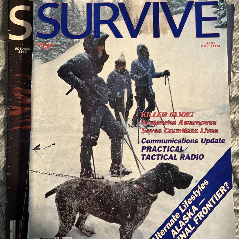 vintage 4x SURVIVE magazine RARE 1981-1983 SOLDIER OF FORTUNE Firearms Survival - Image 3 of 4