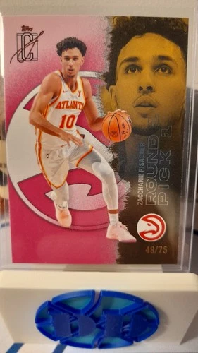 2025-26 Topps Signature Class Zaccharie Risacher Round 1 Pick 1 Pink Foil /75