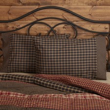 VHC Brands Rustic Standard Pillow Case Set of 2 Black Beckham Bedroom Decor